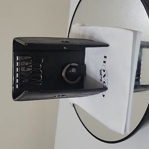 Rare COACH GUNMETAL KEY/CARDHOLDER